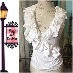 PRICE FIRM: RALPH LAUREN {Black Label} White Top M